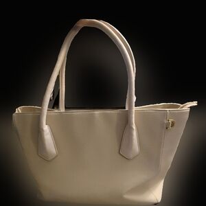 DAGNE DOVER Signature Legend Taupe Coated Canvas Large Laptop Tote Bag